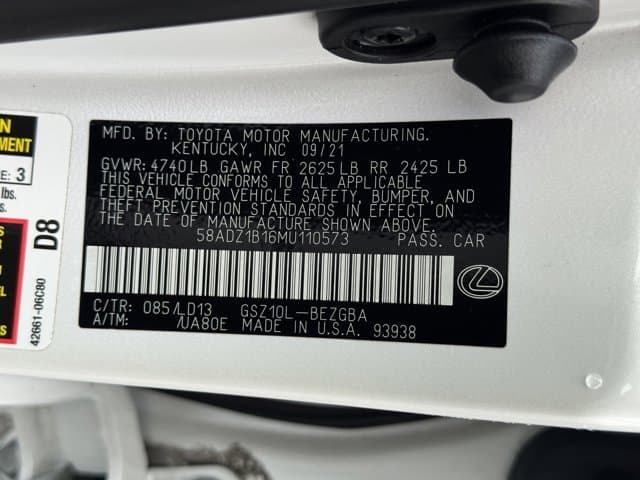2021 Lexus ES ES 350