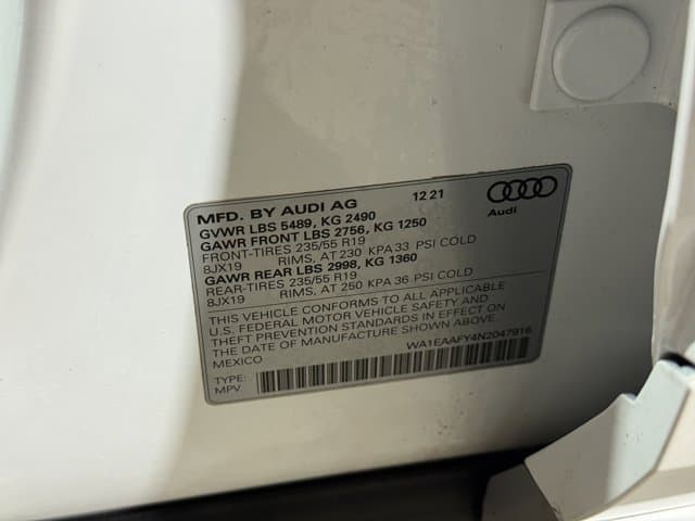 2022 Audi Q5 S line Premium Plus პენსილვანია-ში