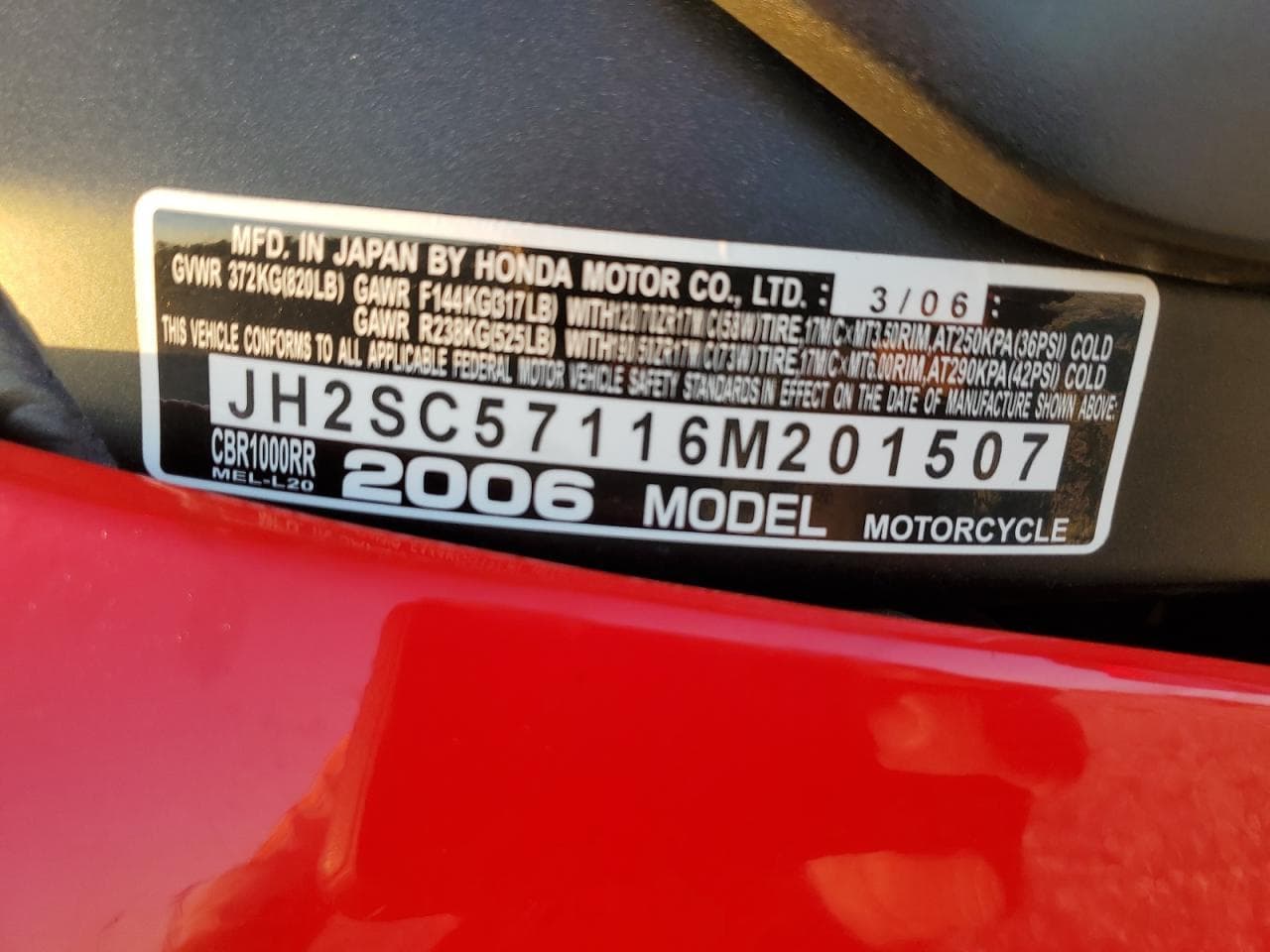2006 Honda CBR1000RR-R Fireblade